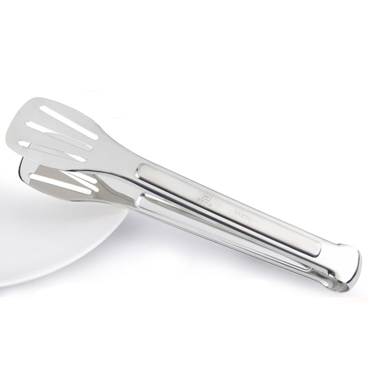 Stainless Steel Barbecue Steak Clip Tongs BBQ Roasting Shovels Leak Steak Shovel Spatula Food Clamp Bread Clips, Length: 28.5cm