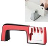 4 in 1 Stainless Steel Knife Sharpener Four Section Hand-held Quick Sharpening Tool with Non Slip Handle