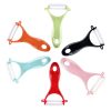 T Shaped Ceramic Skin Peeler with Durable ABS Handle, Random Color Delivery