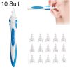 10 Suit Smart Swab Plastic Ear Cleaner Earwax Removal Tool with 15 Replacement Parts