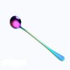 2 PCS Stainless Steel Rainbow Long Handled Coffee Scoops Cold Drink Stirring Spoon for Dessert Cake