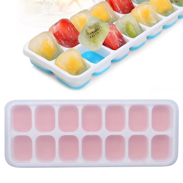 14 Grid Silicone Ice Grid Household Square Ice Grid Silicone Mold With Lid