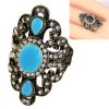 Vintage Ethnic Style Exquisite Carved Inlaid Acrylic Resin Hollow Ring