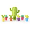 7 PCS Creative Cactus Silicone Wine Bottle Stopper + Wine Glass Marker Set