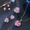 Fashion Cubic Zirconia Knot Earrings Necklace Ring Set for Women