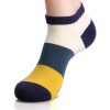 Men Splicing Color Summer Socks Combed Cotton Breathable Sweat Absorption Elastic Ankle Adults Socks