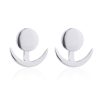 Trendy Crescent Moon Cute Ear Jackets Geometric Round Stud Earrings for Women
