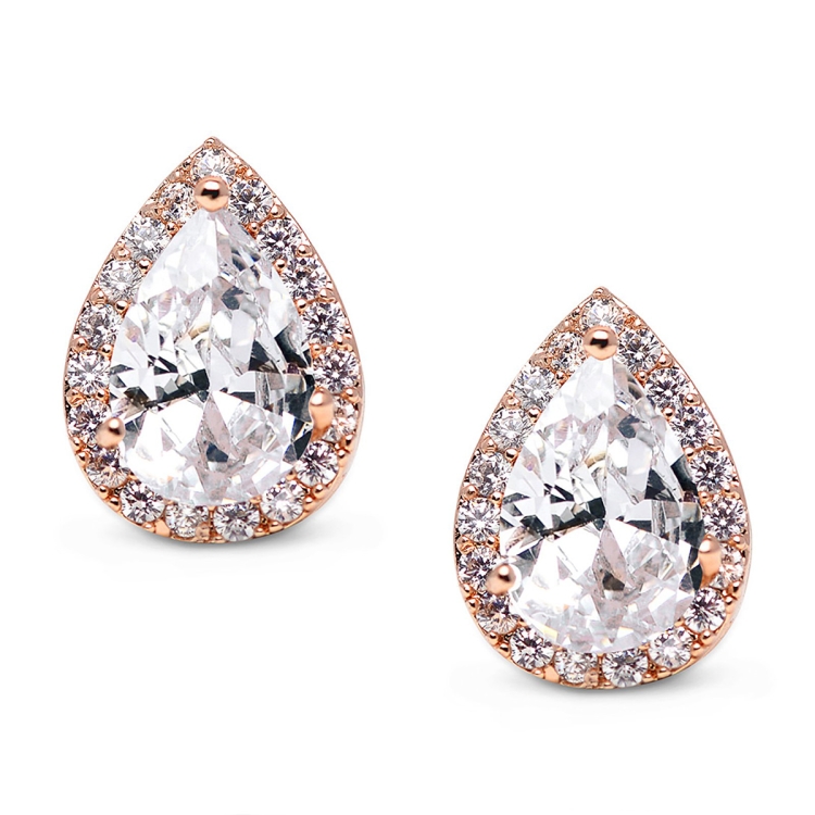 Heart Seed Drop Earrings Zircon Fashion Stud Earrings