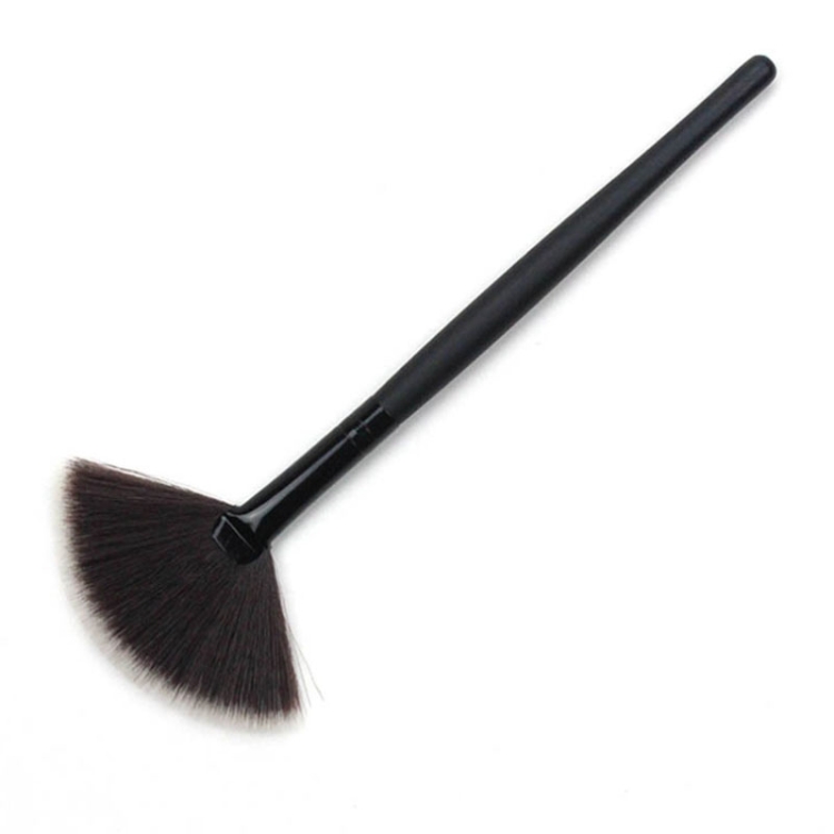 Multifunctional Fan-Shaped Makeup Brush Fiber Bristle Long Handle Cheek Makeup Tool