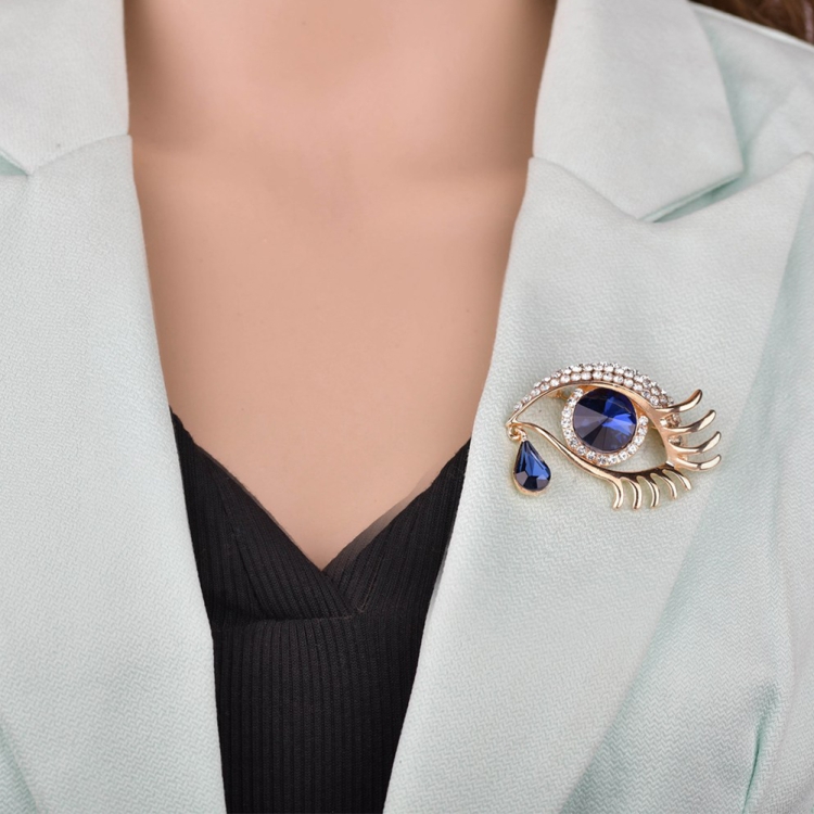 Fashion Angel Tears Brooch Pin Diamond Eyelash Corsage