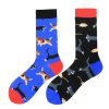 Trendy Asymmetric Fashion Medium Tube Colorful Skateboard Male Socks