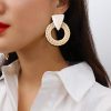 Rattan Wooden Vintage Handmade Dangle Earrings