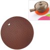 Honeycomb Silicone Round Non-slip Heat Resistant Mat, Size: 18x18x0.8cm