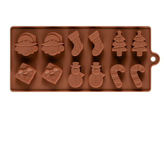 Silicone Christmas Chocolate Baking Tools Non-stick Jelly Candy 3D DIY Decoration Mold