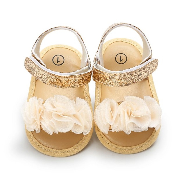 Flowers Baby Girls Shoes Anti-slip Sandals Prewalkers Walking Shoes Beach Sandals