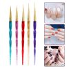 5 Piece/set Acrylic Phototherapy Nail Painting Flower Carved Crystal Pen Nail Pen