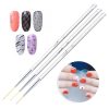 3pcs /Set Nail Double-Ended Color Brush Nail Art Drawing Pen Tool Set