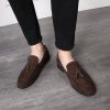 Men Leather Shoes Suede Tassels Slip-on Peas Shoes