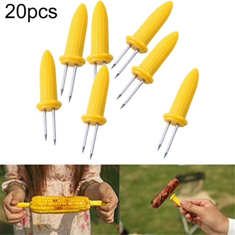 20 PCS Creative Fashion Corn Needle Stainless Steel Portable Barbecue Needle Tool