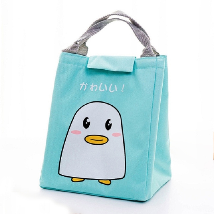 Cute Portable Animal Cat Zipper Canvas Lunch Thermal  Bag