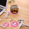 Cartoon PVC Heat Insulation Heating Coaster USB Heating Soft Plastic Coaster