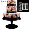 2 PCS Chocolate Cake Geometric Puzzle Embossed Strip Foundation Shape Graphic Biscuit Mold Stamping Tool