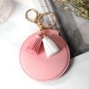 PU Leather Double Sided Girls Portable Folding Mirror Tassel Mini Makeup Mirror