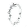 Star Inlaid Zircon Ring Hollow S925 Sterling Silver Ladies Five-pointed Star Open Ring