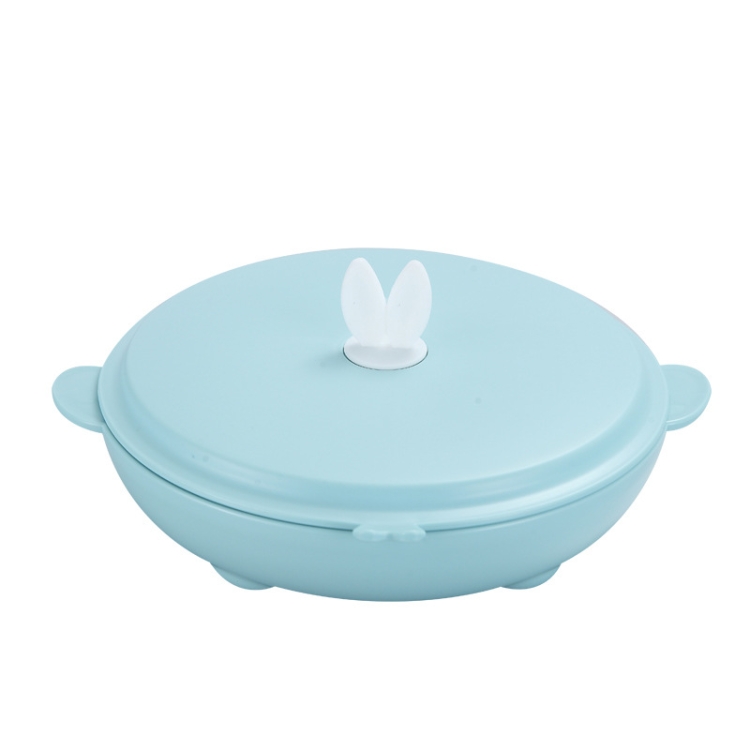 Stainless Steel Baby Dinner Plate Cartoon Rabbit Ears Shape Lattice Student Tableware Infant Food Supplement Training Rice Bowl Fast Food Plate