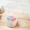 Household Kitchen Split Combined Fresh Box Three Grid Spice Box with Spoon