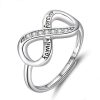 S925 Sterling Silver Ring Infinite Love Opening Adjustable Platinum Plated Ring