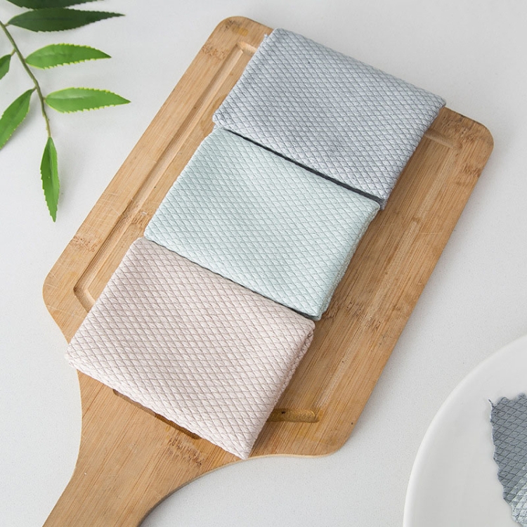 Fish Scale Lattice Kitchen Cleaning Without Watermark Rags Housework Water Absorption Lint-free Cleaning Rag Random Color Delivery