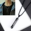 OPK 1573 Men Classic Cylindrical Openable Perfume Bottle Pendant Necklace
