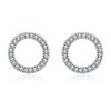 Geometric S925 Sterling Silver Earrings with Gemstone Earrings