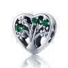 925 Sterling Silver Tree Of Life Heart Shape Clear Beads Women Bracelets Jewelry Accessories