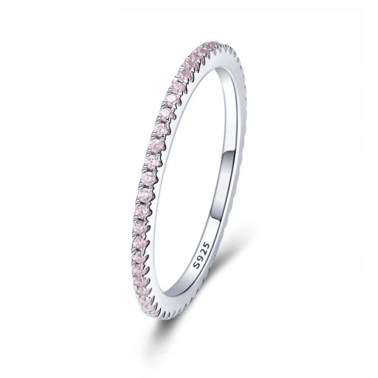 S925 Sterling Silver Ladies Fashion Ring Diamond Simple Ring