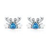 Little Crab S925 Sterling Silver Earrings with Gemstone Heart-shaped Earrings