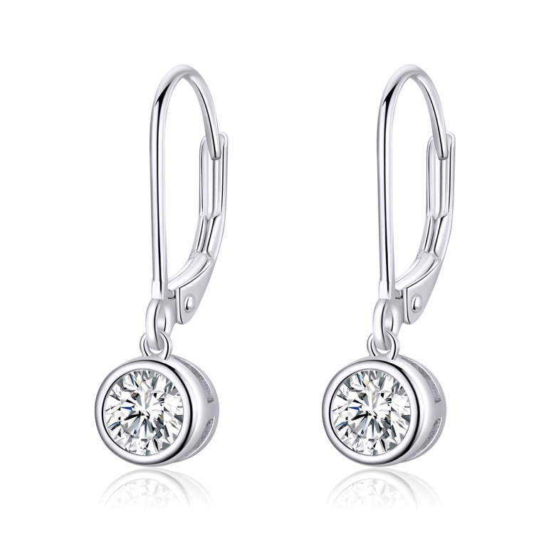 Sterling Silver S925 Earrings Simple Zircon Earrings