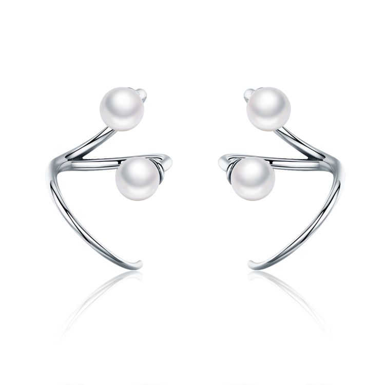 Simple Women Pearl Earrings Sterling Silver Wild Earrings