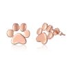 Women Fashion Pet Cat Footprints Sliver Earrings