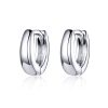 Circle Platinum Plated Earrings Sterling Silver Earrings Simple and Generous Girl Earrings