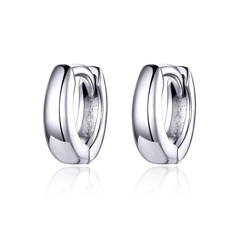 Circle Platinum Plated Earrings Sterling Silver Earrings Simple and Generous Girl Earrings