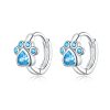 Cat Paw Print Simple Sterling Silver Zircon Earrings Earrings