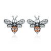 S925 Sterling Silver Earrings Bee Inlaid Female Earrings