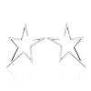 Simple S925 Sterling Silver Earrings Star Hollow Female Temperament Earrings