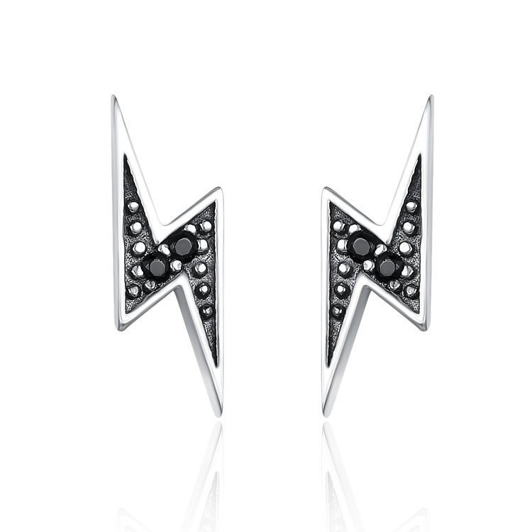 S925 Sterling Silver Stud Earrings Lightning Lady Diamond Earring