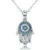 Fatima Guardian S925 Sterling Silver Necklace Female Zircon Necklace