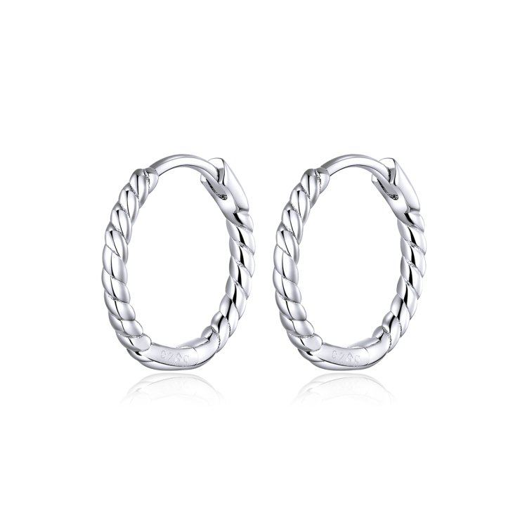 Circle Earrings Hemp Rope Earrings Sterling Silver S925 Ear Buckles