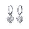 Heart-shaped Earrings Zircon Earrings Sterling Silver S925 Stud Earrings