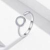 S925 Sterling Silver Ring Platinum Plated Zircon Simple Jewelry Ring